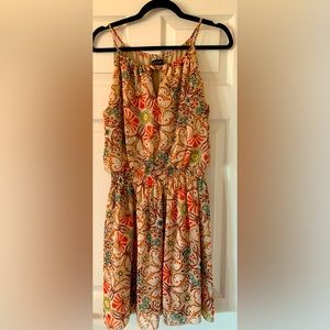 Floral Dress with Peek-a-boo neckline